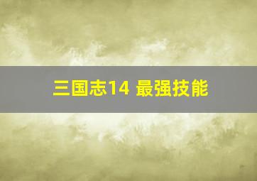 三国志14 最强技能